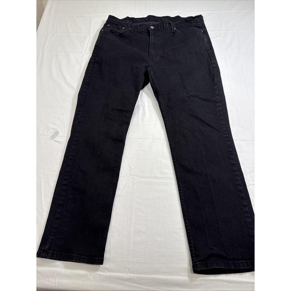 JEANS STRAIGHT LEVI'S 514 BLACK MEN 38X3.0 REGULAR FIT ZIP FLY.